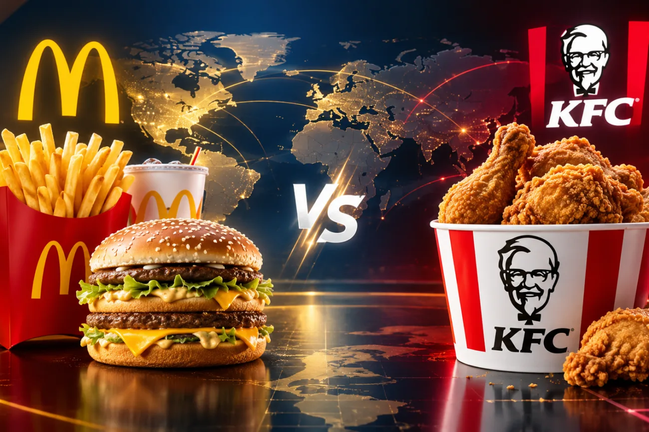 McDonald’s vs KFC: ศึกสองยักษ์ใหญ่ฟาสต์ฟู้ด ใครคือเบอร์ 1 บนโลกใบนี้? (พร้อมเจาะลึกตลาดจีน & ไทย)